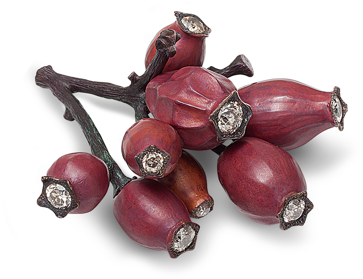 Hemmerle Brooch Shaped As A Rosehip (800x800), Png Download