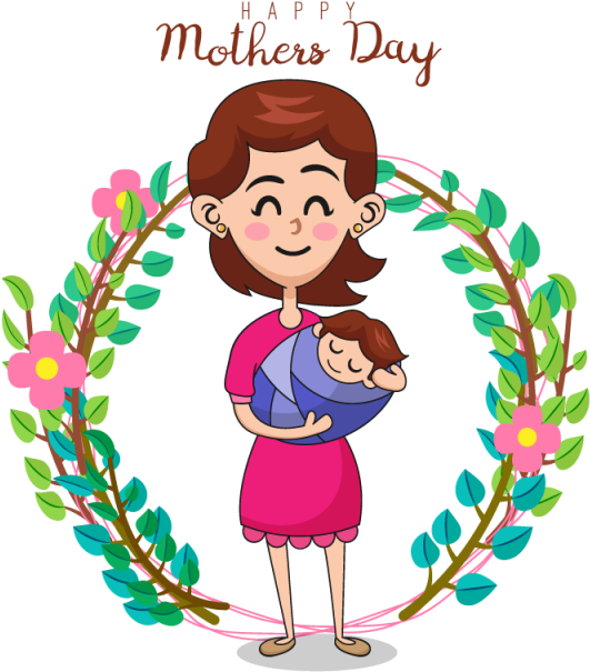 Mom And Baby Png - แม่ และ ลูก Vector (360x360), Png Download