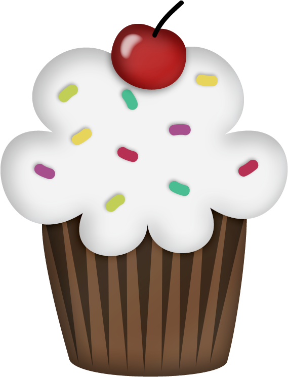 Clipart Cupcake Watercolor - Dibujos De Cakes De Cumpleaños (581x762), Png Download