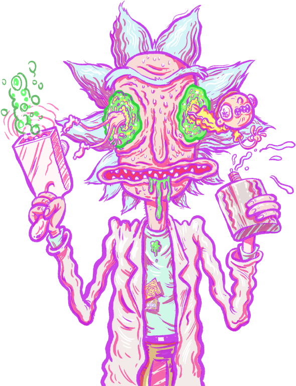 Above Are Some Of The Working Files For The Final Art, - Rick Sanchez (800x1018), Png Download