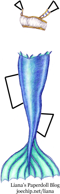 Click For Larger Version - Mermaid Tail (204x658), Png Download