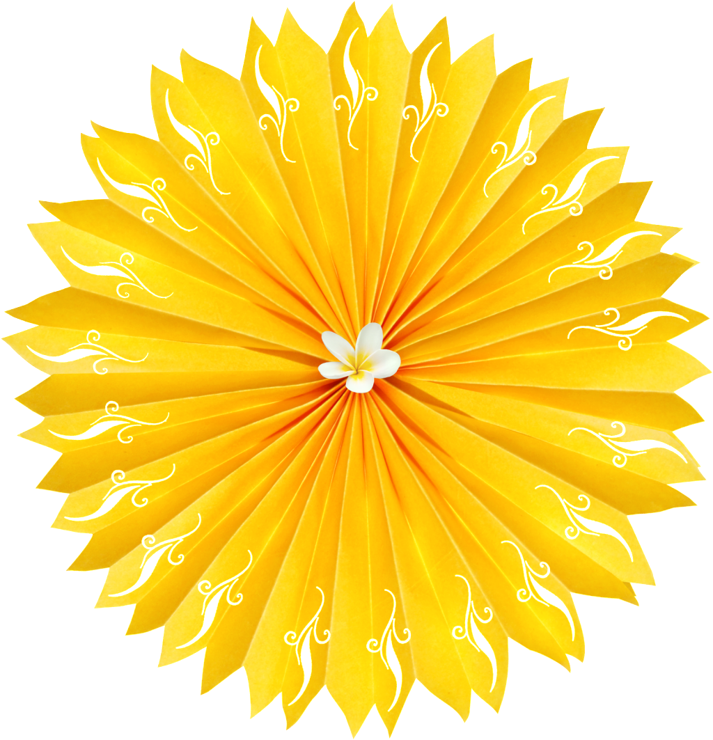 This Graphics Is Golden Folding Fan Flower Png Transparent - Yellow Flower White Background (1024x1063), Png Download