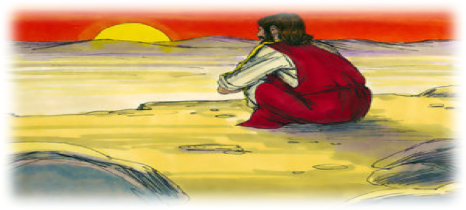 'jesus In The Desert' Matthew - Painting (664x300), Png Download
