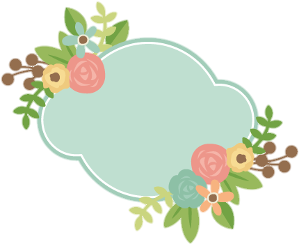 Tag Png Blue Green Flowers Cards - Label Flowers (426x346), Png Download