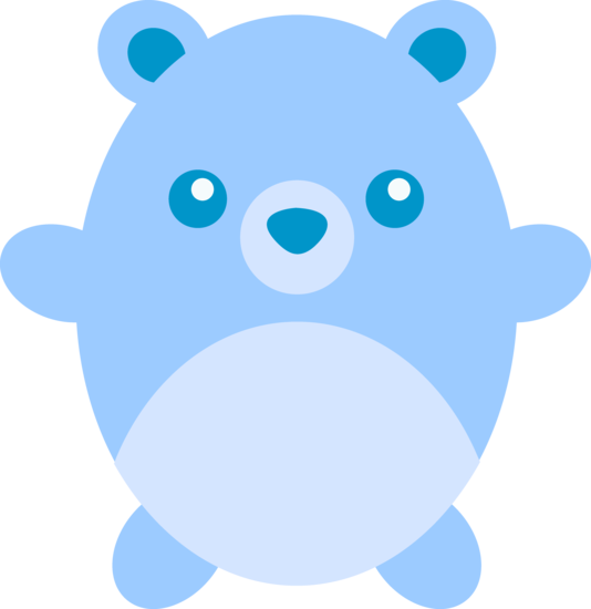 Cute Chubby Blue Teddy Bear - Blue Teddy Bear Clipart (534x550), Png Download