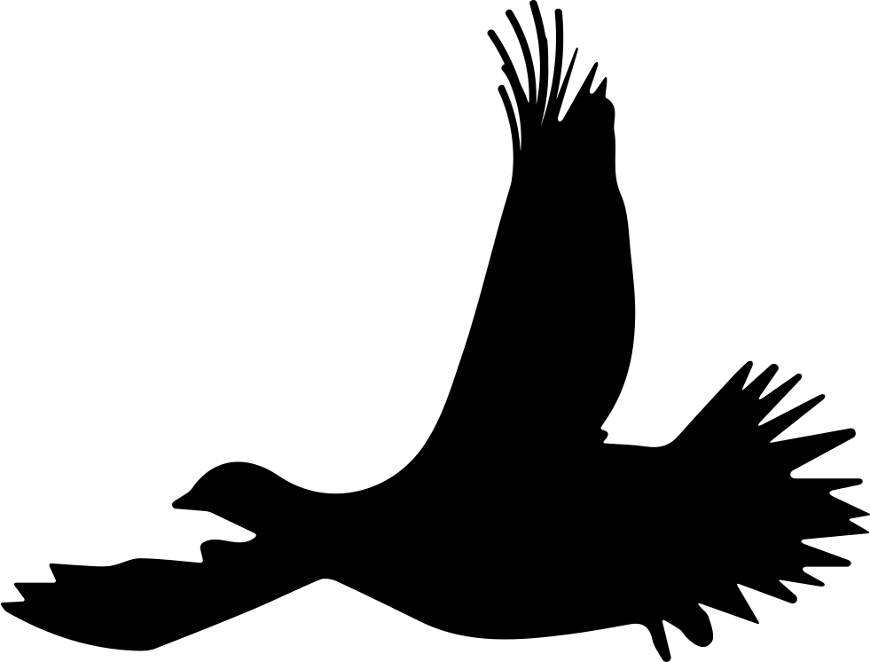 Grouse Bird Flying Silhouette - Flying Grouse Silhouette (981x746), Png Download