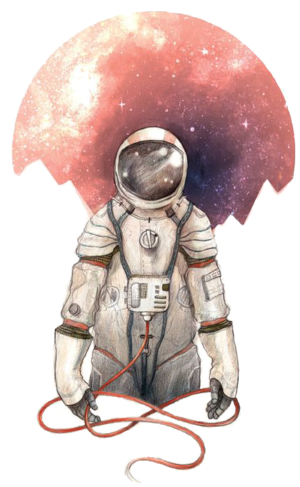 I Want To Be An Astronaut Art Illustration - Astronaut Transparent (564x762), Png Download