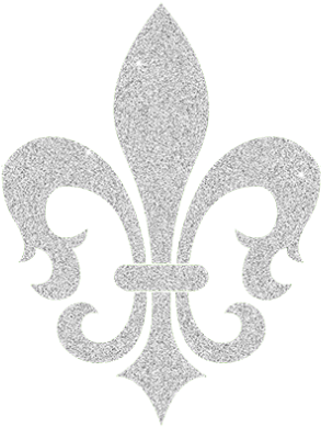 White Fleur De Lis With Glitter Material - Glitter Fleur De Lis (415x415), Png Download