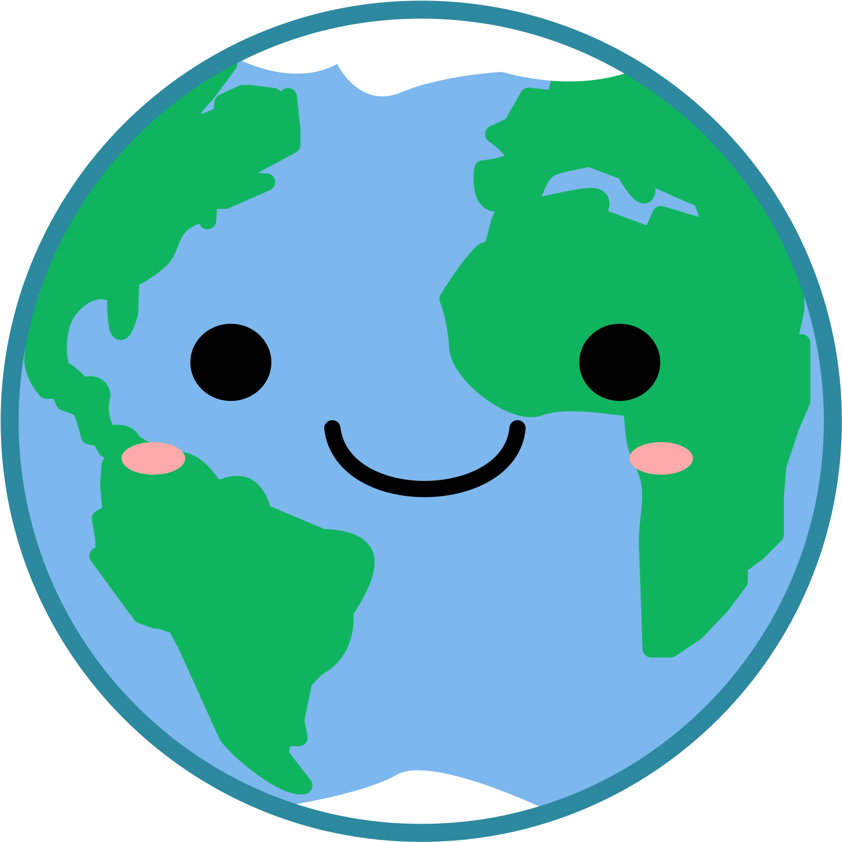 Kawaii Png Download Image - Earth Cartoon Png (2400x2400), Png Download