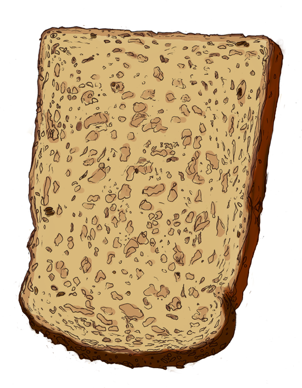 Drawing Bread - Slice Of Bread Drawing (605x778), Png Download