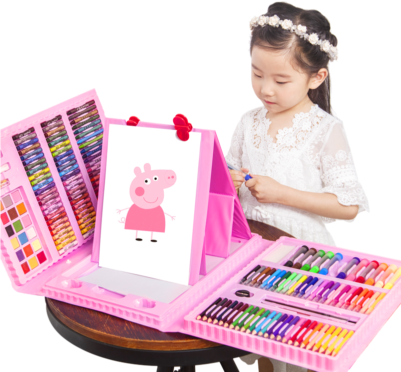 煦贝乐 Brush Set Crayon Watercolor Pen Gift Box Children's - Painting (800x800), Png Download