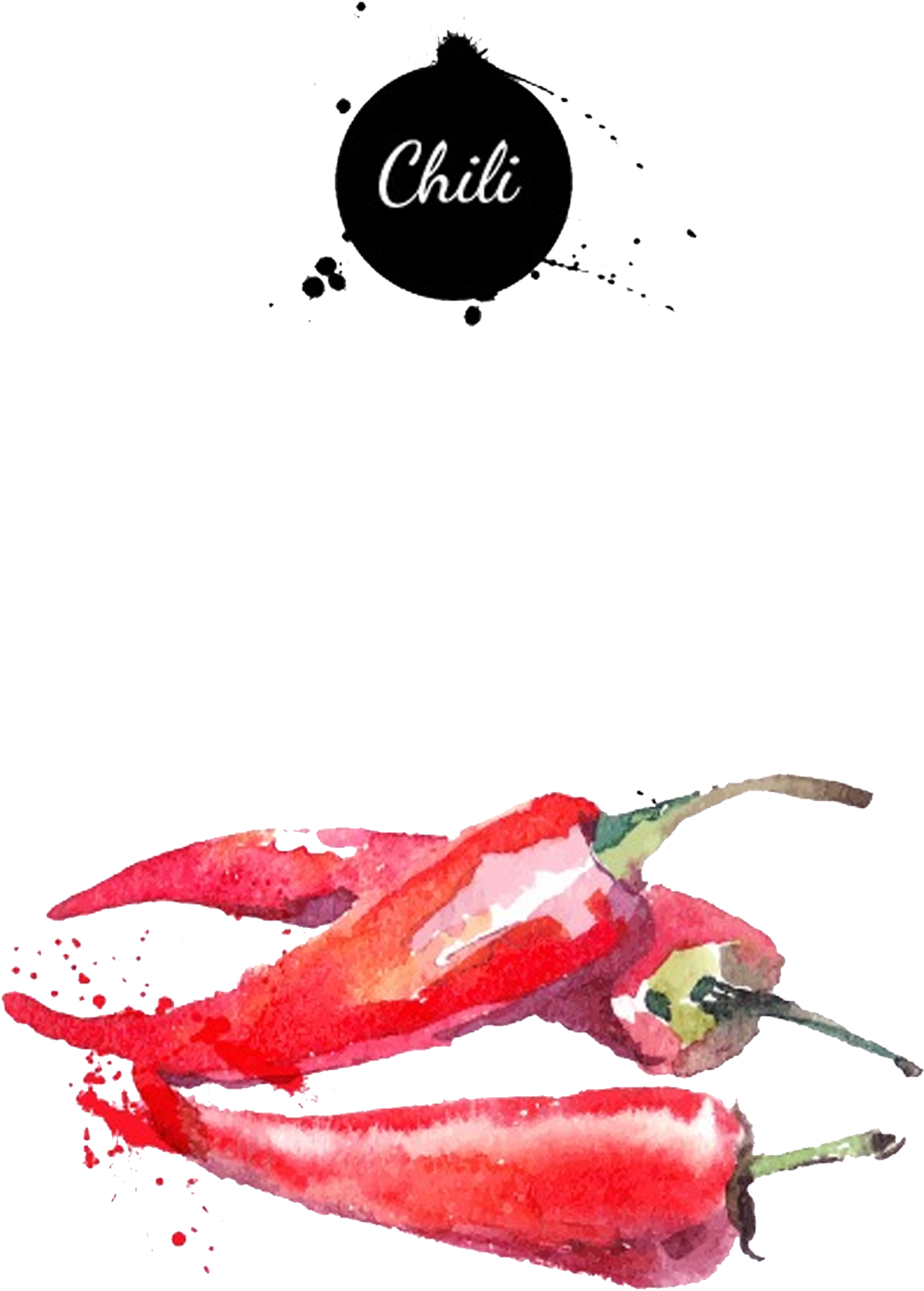 Chili Drawing Watercolor (2000x2000), Png Download