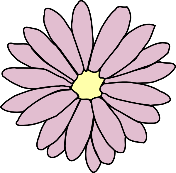 Pink Flower Clipart Flower Chain - Single Flower Coloring Flower (600x590), Png Download