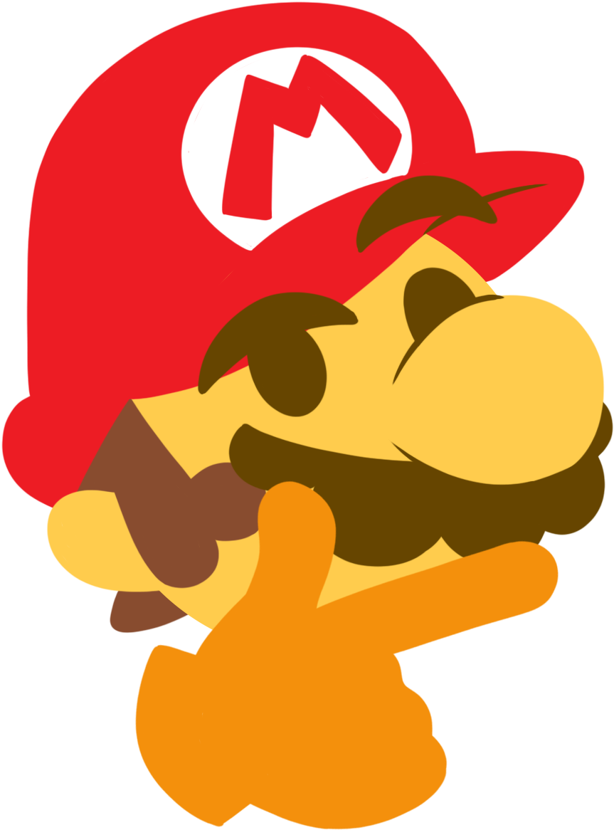 Mario Thinking - Mario Thinking Emoji (383x497), Png Download