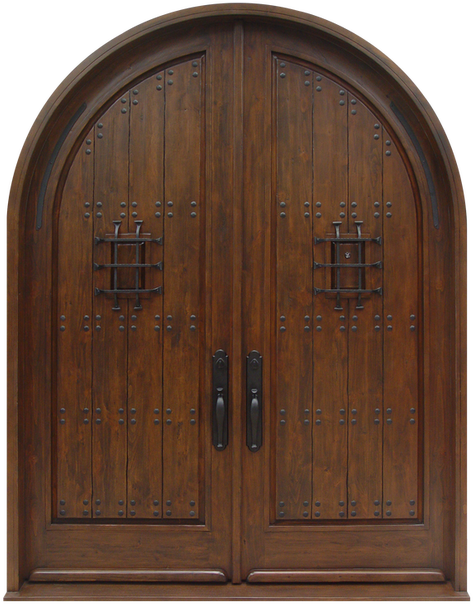 A Traditional “castle” Door Compliments This Stone - Home Door (501x605), Png Download
