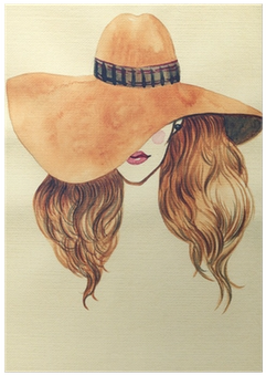 Beautiful Woman In Hat - Vietsbay's Woman Face Graphic Canvas Tote Bag (400x400), Png Download