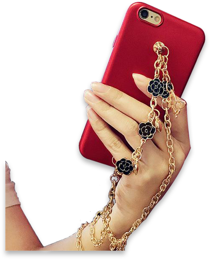150-iphone Case With Gold Chain Case For Iphone - Iphone (620x620), Png Download