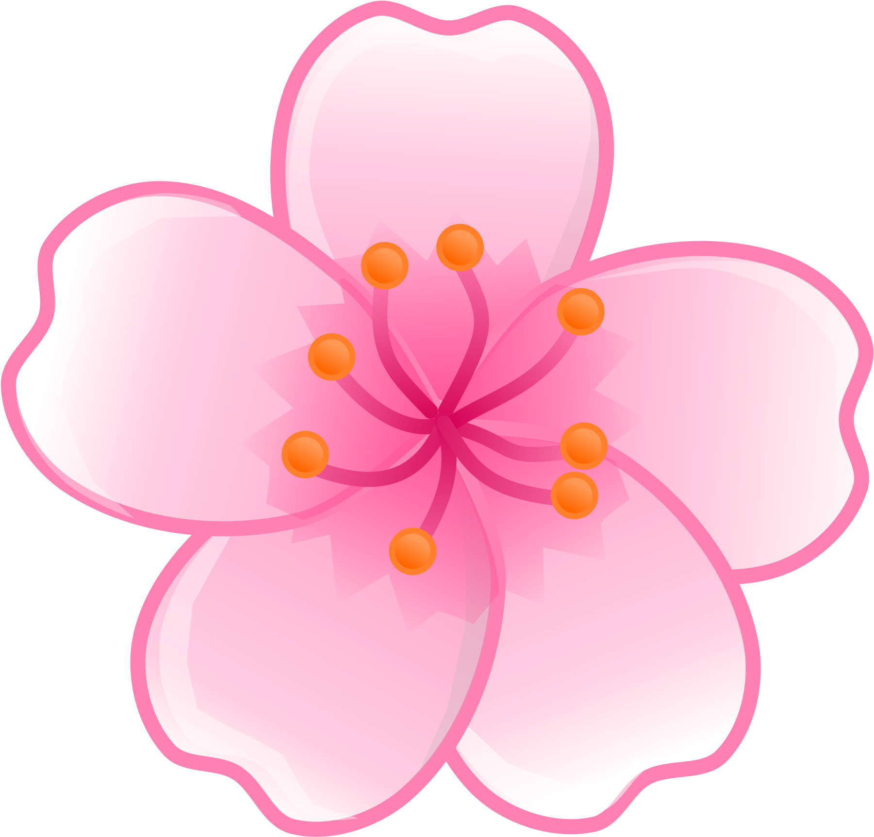 Sakura Flower Clipart - Cherry Blossom Flower Clipart (2400x2300), Png Download