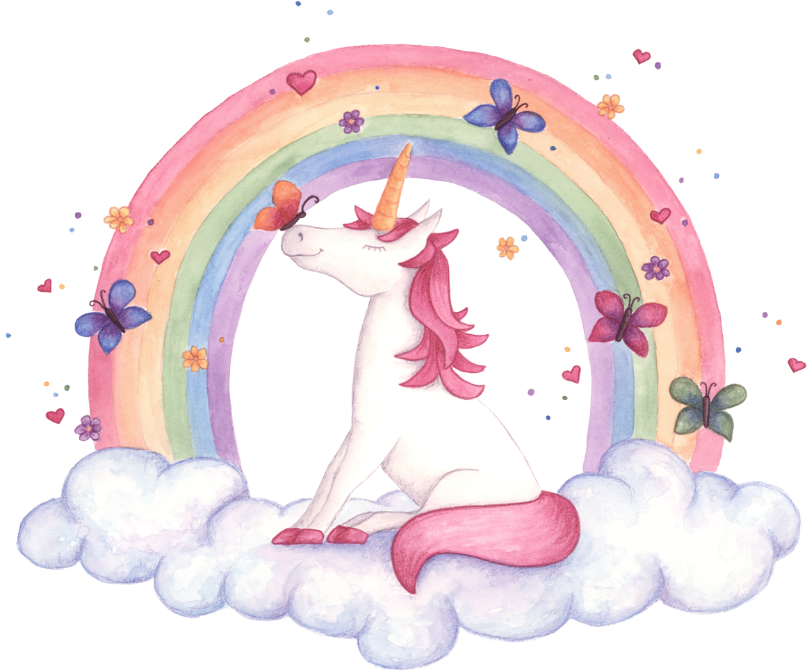 Watercolour Unicorn Illustration By - Watercolour Unicorn (1500x1212), Png Download