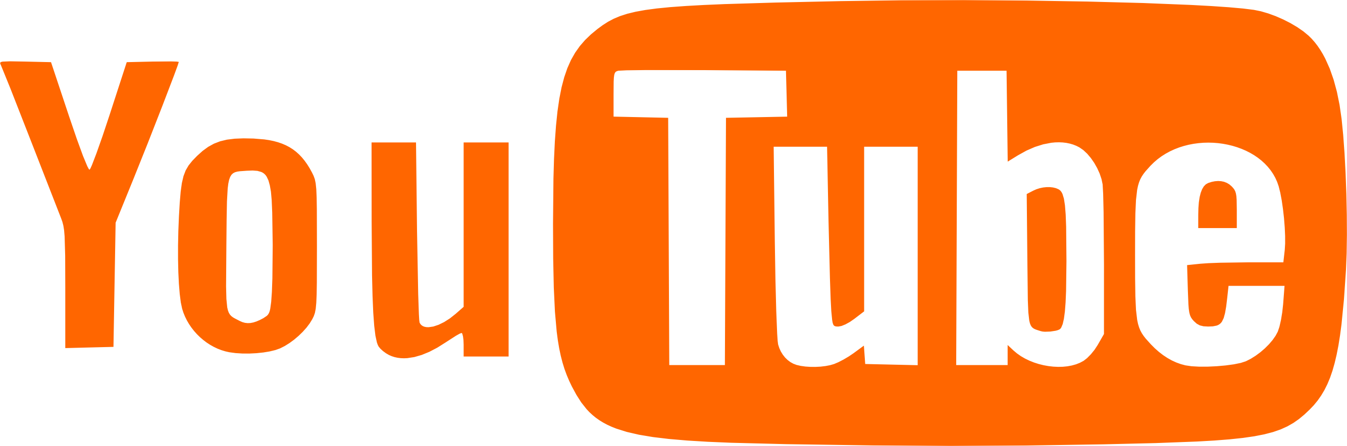 Orange And White Logo Of Youtube Orange Youtube Logo Png (2668x884