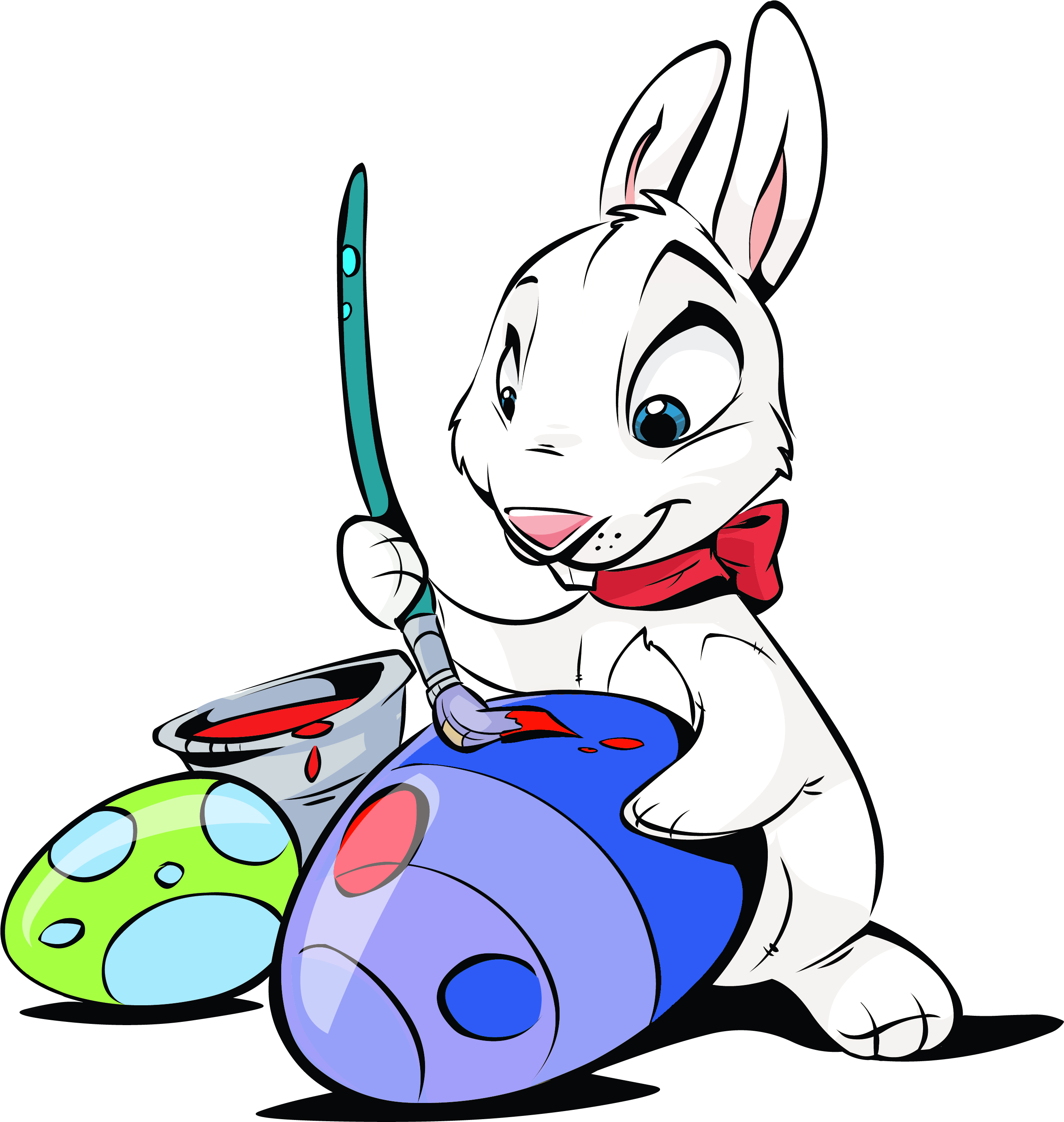 Easter Bunny Painting Eggs Transparent Png Clipartu200b - Easter Bunny Painting Eggs (2753x2911), Png Download