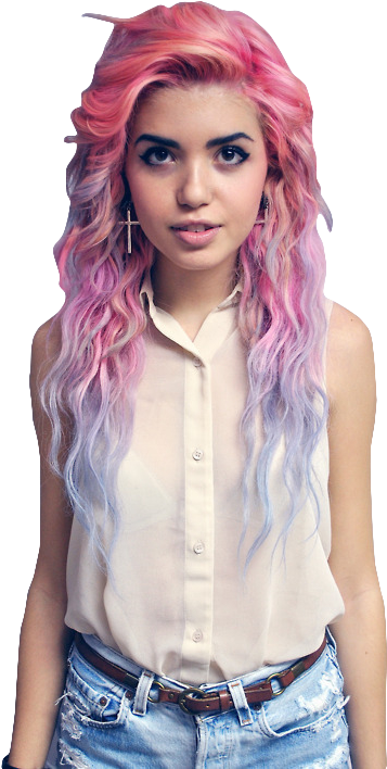 Model Png Image With Transparent Background Woman With Colored Hair Full Size Png Download Seekpng