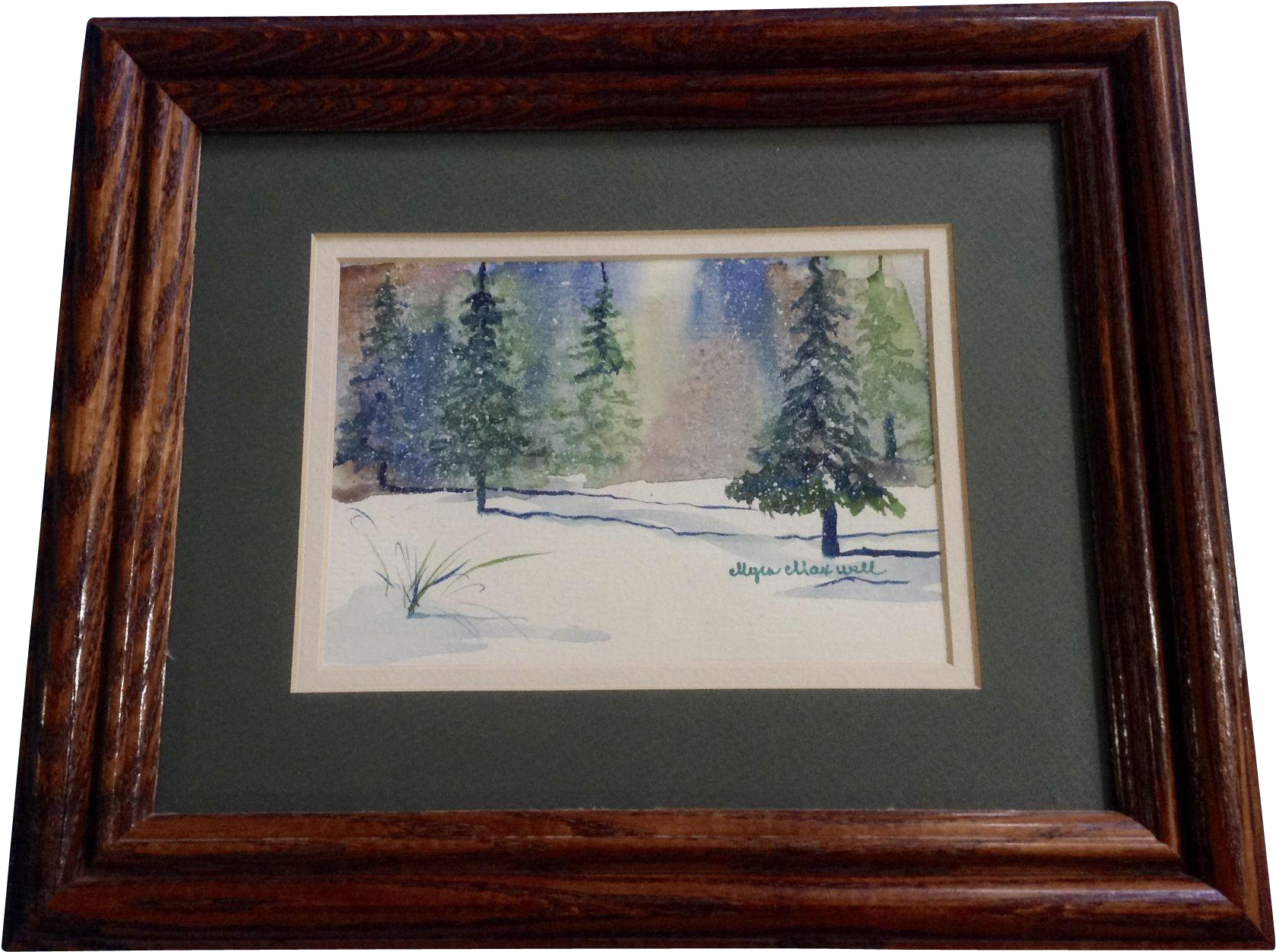 Myra Maxwell, Watercolor Painting, Snowing In A Forest, - Watercolor Painting (1677x1677), Png Download