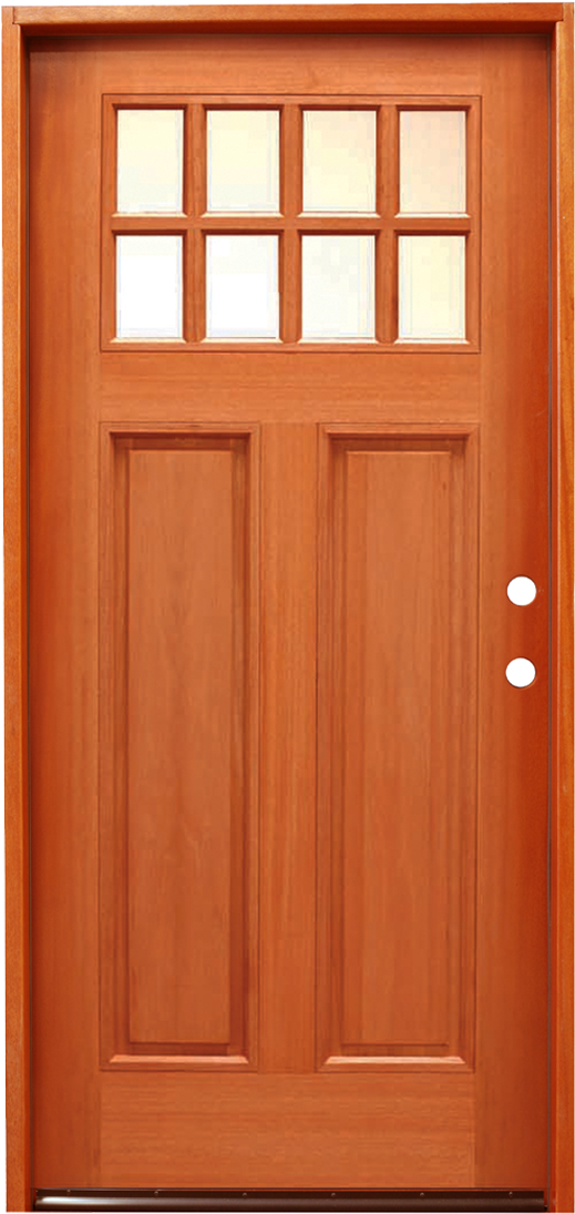 Traditional Crafstman Entry Mahogany Dual 36″x80″ Prehung/prefinished - Door (864x1118), Png Download