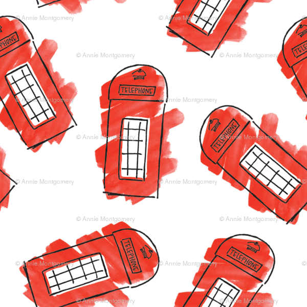 London Telephone Box Watercolor Large Wallpaper - Watercolor Painting (600x600), Png Download