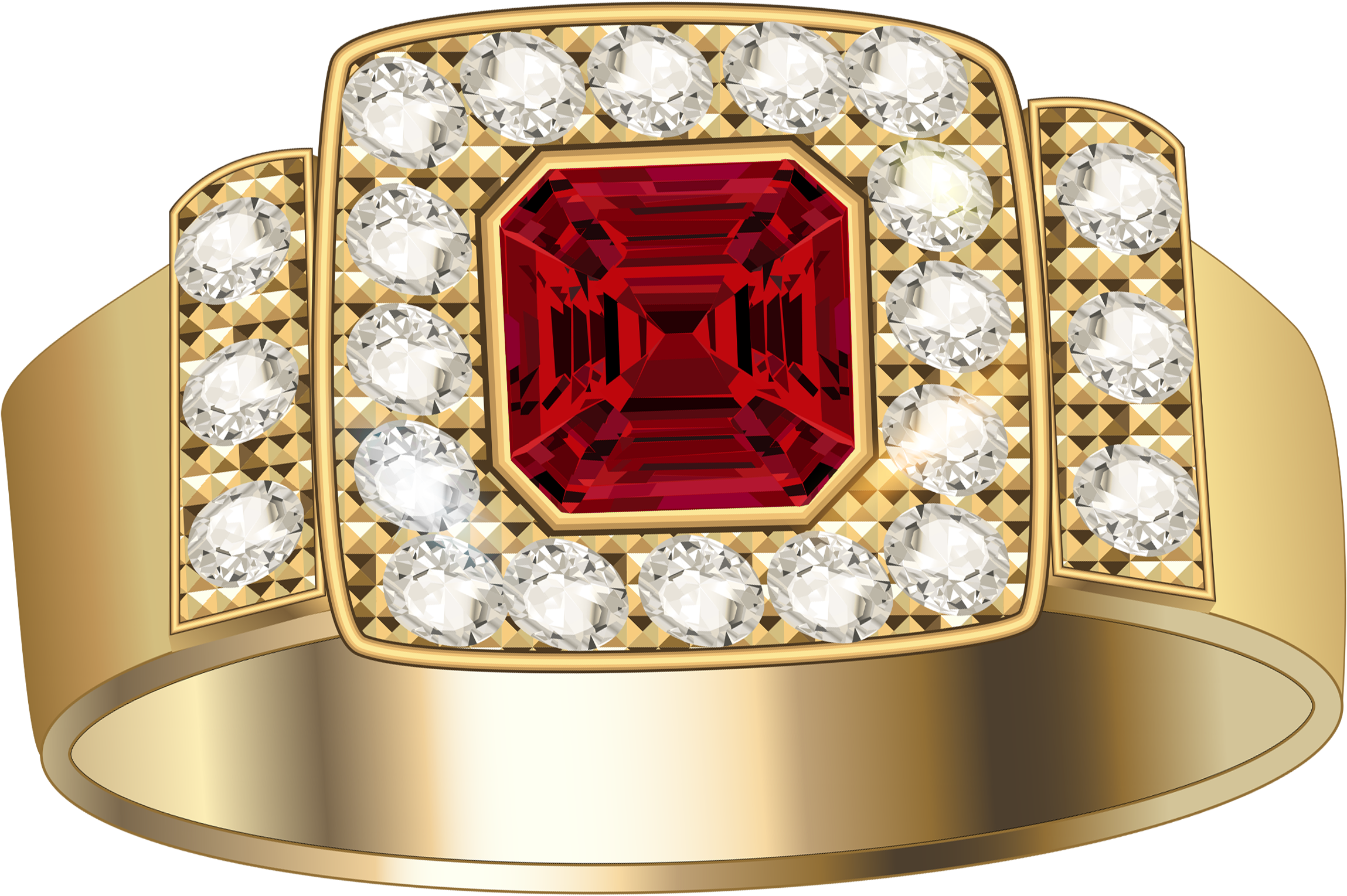 Gold Ring With Diamonds Png Image - Gold Ring Image Png (2454x1705), Png Download