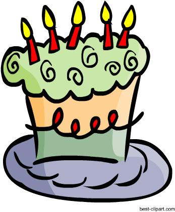 Cute Green And Purple Birthday Cake Png Clipart - Happy Birthday Cards To Print (450x450), Png Download