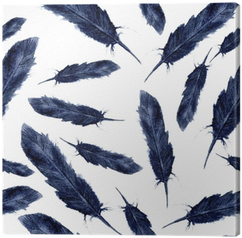 Watercolor Blue Birds Feathers Boho Pattern - Redbubble Watercolor Blue Feathers Scarf (400x400), Png Download