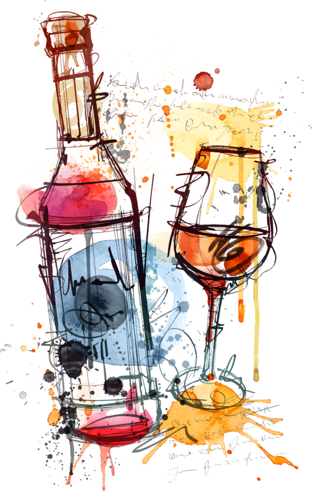 Report Abuse - Watercolor Wine Glass Png (611x960), Png Download