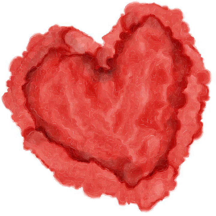 Heart, Watercolor, Red, Valentine, Day, Isolated, Love - Loving Each Other Clipart (720x720), Png Download