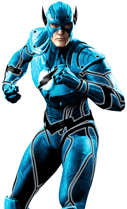 Blue Lantern Flash - Flash Injustice Gods Among Us Cardboard Cutout Standup (564x740), Png Download