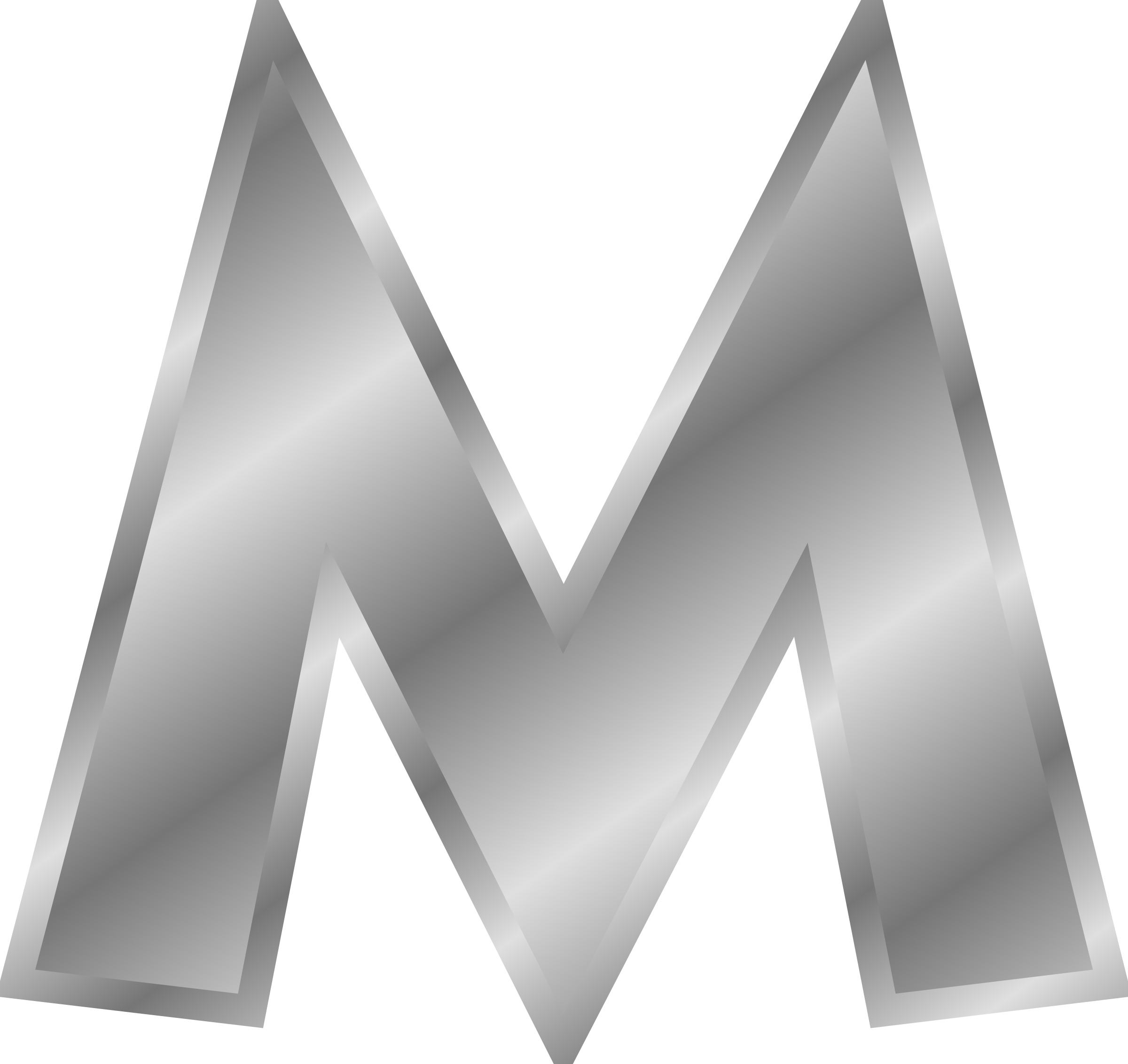 Clipart Effect Letters Alphabet Silver - Letter M Silver (2400x2264), Png Download