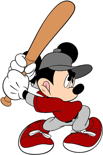 Clipart Baseball Mickey Mouse - Mickey Baseball (350x524), Png Download