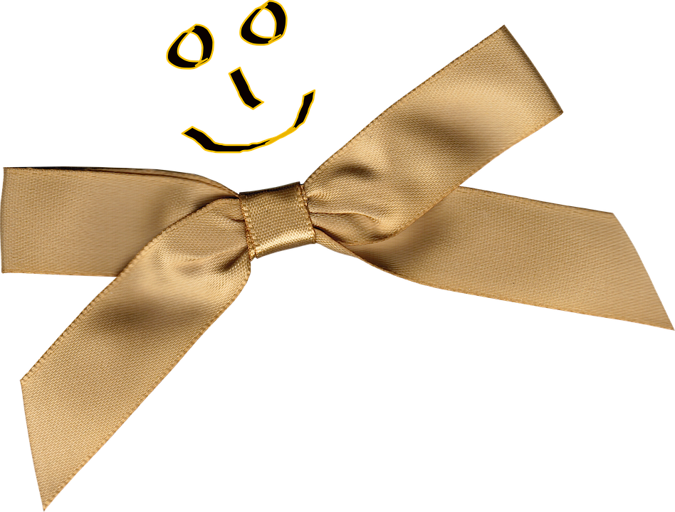 Vector Library Stock Forgetmenot Golden Bows - Gold Ribbon Silk Png (948x720), Png Download