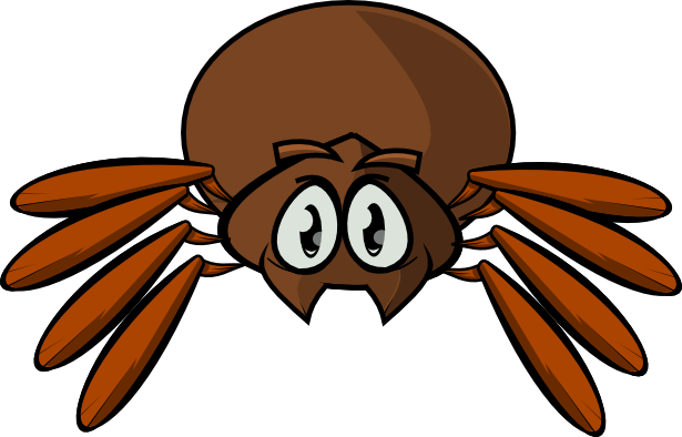 Free Cartoon Spider Clip Art - Wolf Spider Clip Art (615x394), Png Download