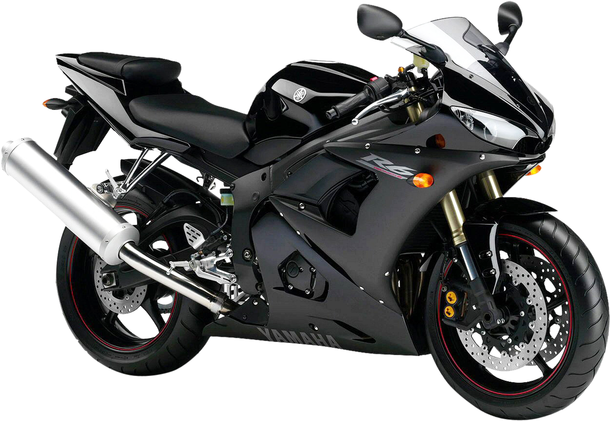 Black Yamaha Yzf R6 Sport Motorcycle Bike Png Image - Yamaha R6 2003 Black (1280x912), Png Download