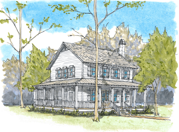 Front Light Offers A Series Of Crafted Home Plans To - Painting (600x443), Png Download