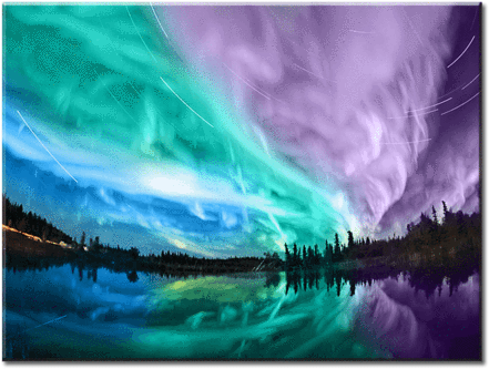 1 Panel Canvas Wall Art - Long Exposure Photography Northern Lights (480x360), Png Download