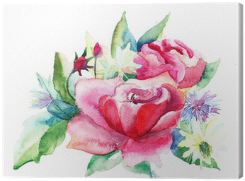 Beautiful Roses Flowers, Watercolor Painting Canvas - Watercolor Painting (400x400), Png Download