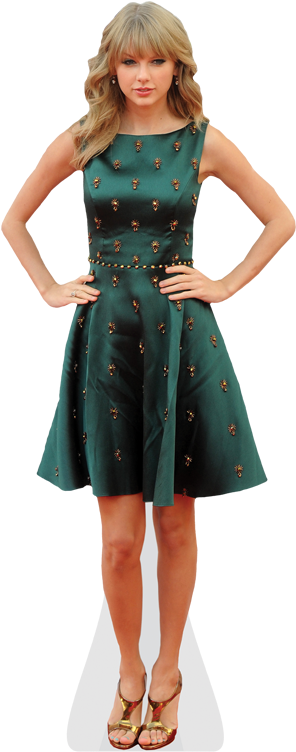 Taylor Swift, Green Dress, Green Gown - Dress (363x757), Png Download