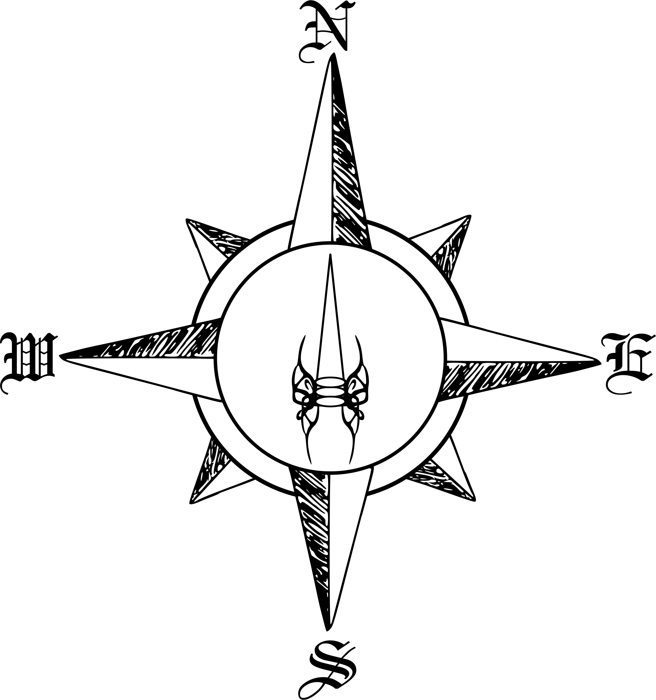 Clipart - Compass Rose - Clipart Library - Clipart - Compass Rose Png (2250x2400), Png Download