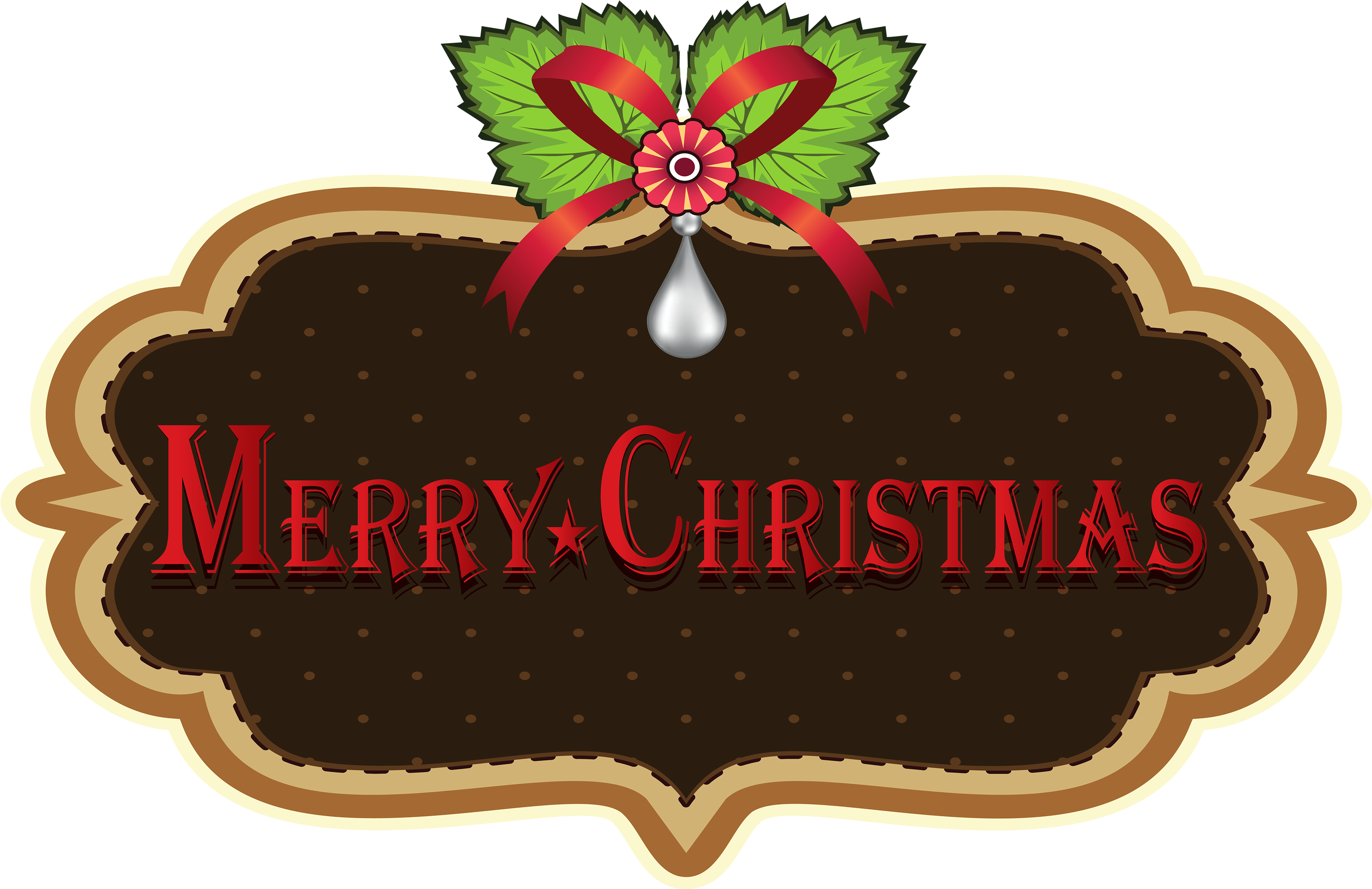 Merry Christmas Label Png Clipart - Clip Art (3556x2303), Png Download