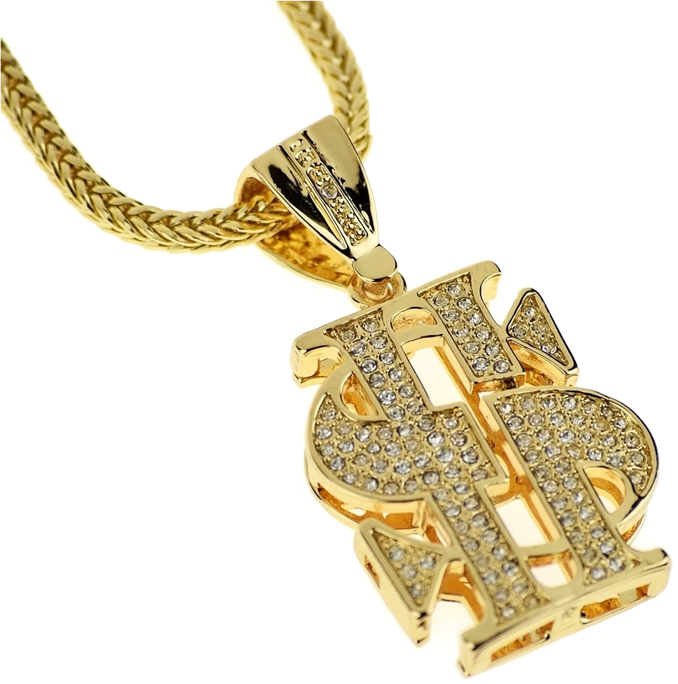 Thug Life Dollar Gold Chain Png Transparent Image Necklace Full Size Png Download Seekpng