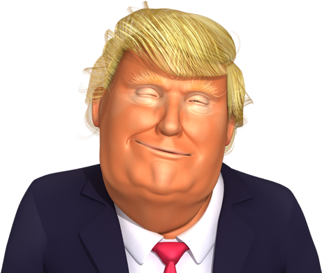 President Donald Trump - Trump Cartoon Face Transparent (600x432), Png Download