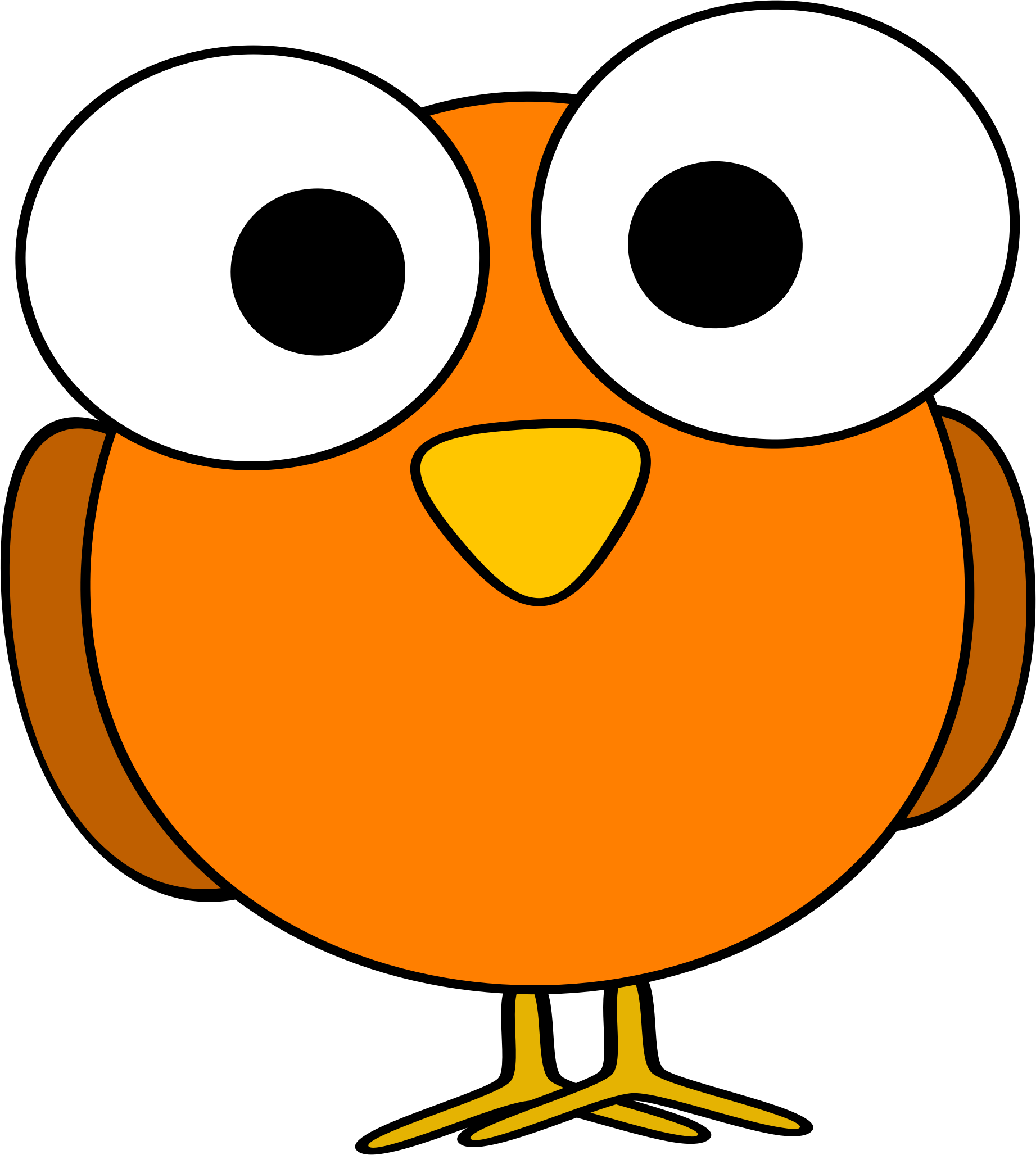 Clipart Orange Googley Eye Bird Clip Art Eyes - Orange Bird Clip Art (1843x2055), Png Download