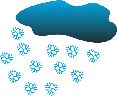 Ian Symbol Weather Snow - Snow Falling From A Cloud (400x330), Png Download